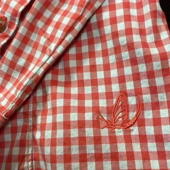 Orvis women’s button up collared blouse with 2 zippered pockets vented back - Picture 7 of 14